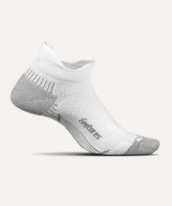 Feetures Plantar Fasciitis Compression Sock NoShow White