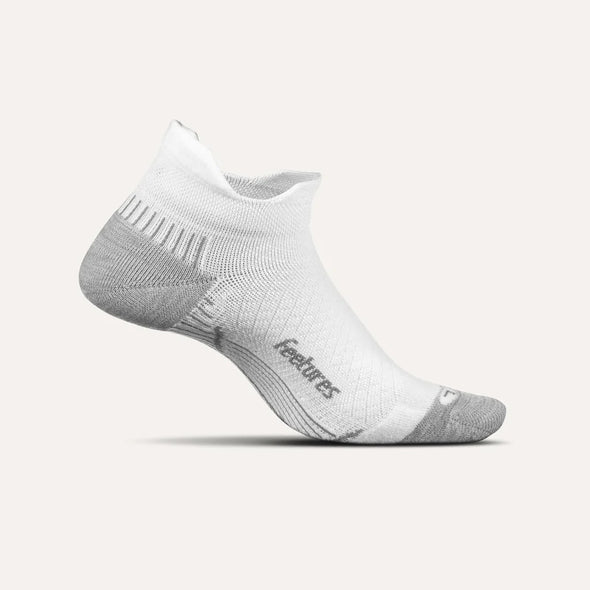 Feetures Plantar Fasciitis Compression Sock NoShow White